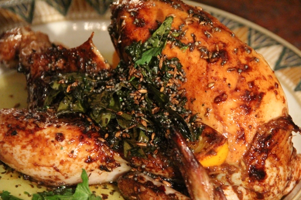 Tamarind and Spice Roast Chicken with a Crispy Asian Gremolata