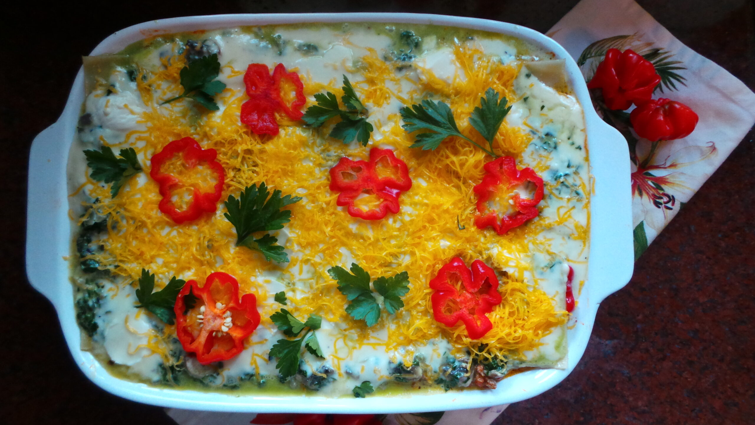 Ricotta, Spinach and Smokey Bacon Layered Lasagne. A different kind of Lasagne..